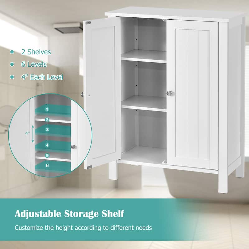 Wooden Bathroom Floor Cabinet Free Standing Storage Cabinet