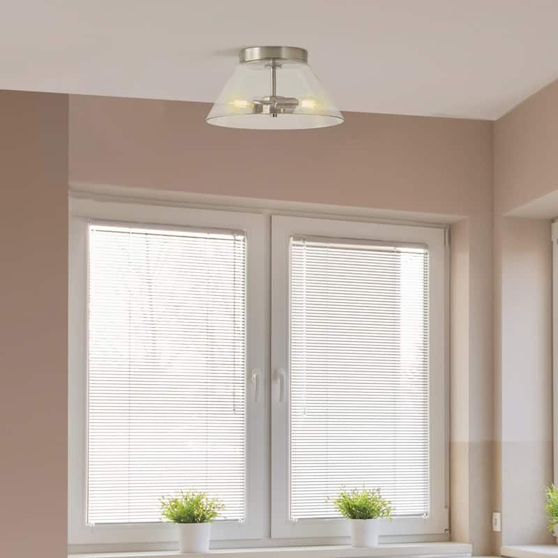 Globe Electric 91005475 Blanche 2 Light 12" Wide Semi-Flush Ceiling