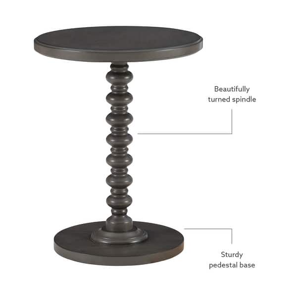 dimension image slide 0 of 3, Linon Kallie Round Spindle Accent Table
