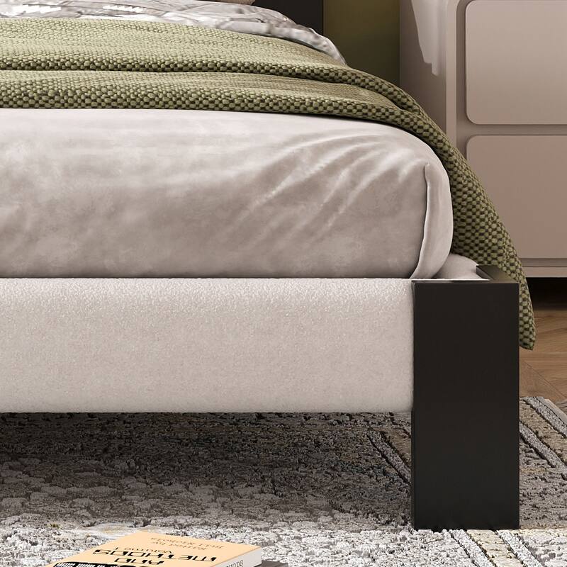 Christopher Knight Home - Octavian Boucle Bedframe with Headboard