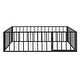 preview thumbnail 18 of 30, Full Size Metal Floor Bed Frame with Fence and Door for Kids' Bedroom