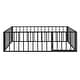 preview thumbnail 18 of 30, Full Size Metal Floor Bed Frame with Fence and Door for Kids