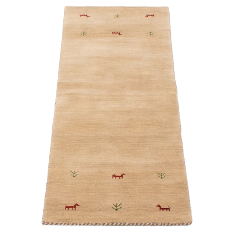Kashkuli Gabbeh Tan Rug 1'11" x 5'10" - 1'11 x 5'10