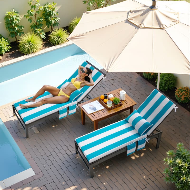 Pellebant Outdoor Lounge Chair Cushions with Pillow