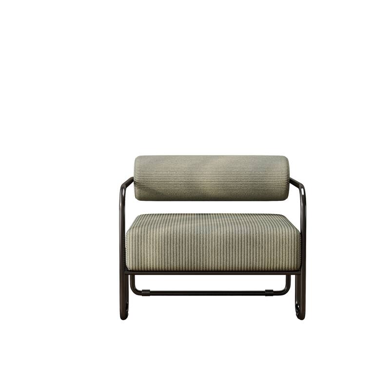 Living Room Iron Accent Chair,Corduroy Upholstered Arm Chair