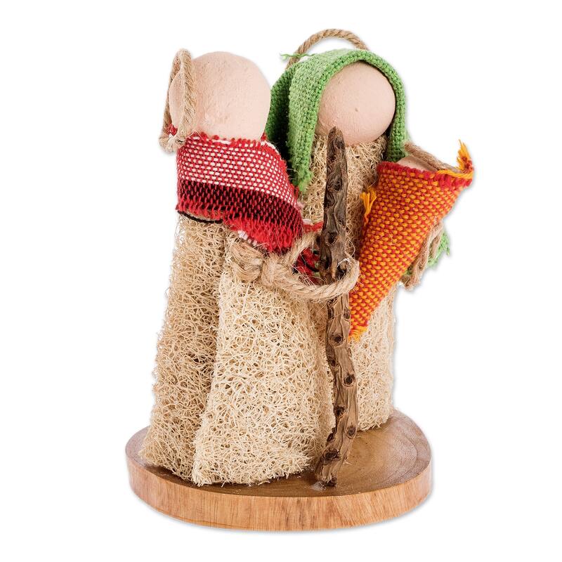 Novica Handmade Divine Son Natural Fiber Nativity Sculpture