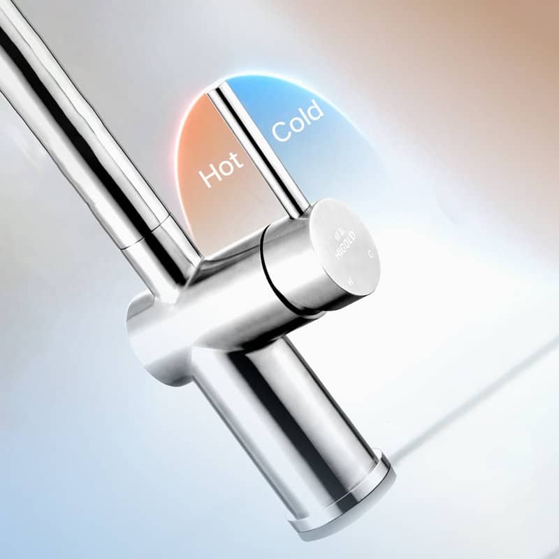 HIGOLD Kitchen Faucet with Pull Down Sprayer, Cold & Hot Water Function