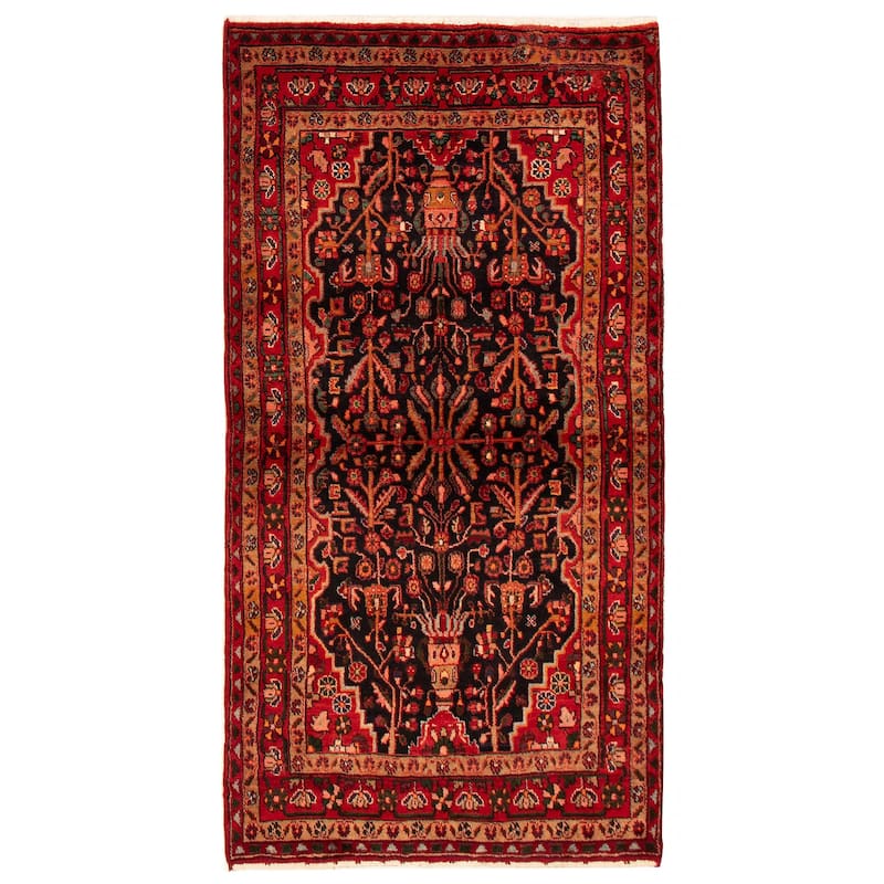Anatolian Vintage Red Rug 5'3" x 7'9" - 3'10 x 7'5 - Dark Navy/ Red - 3'10 x 7'5