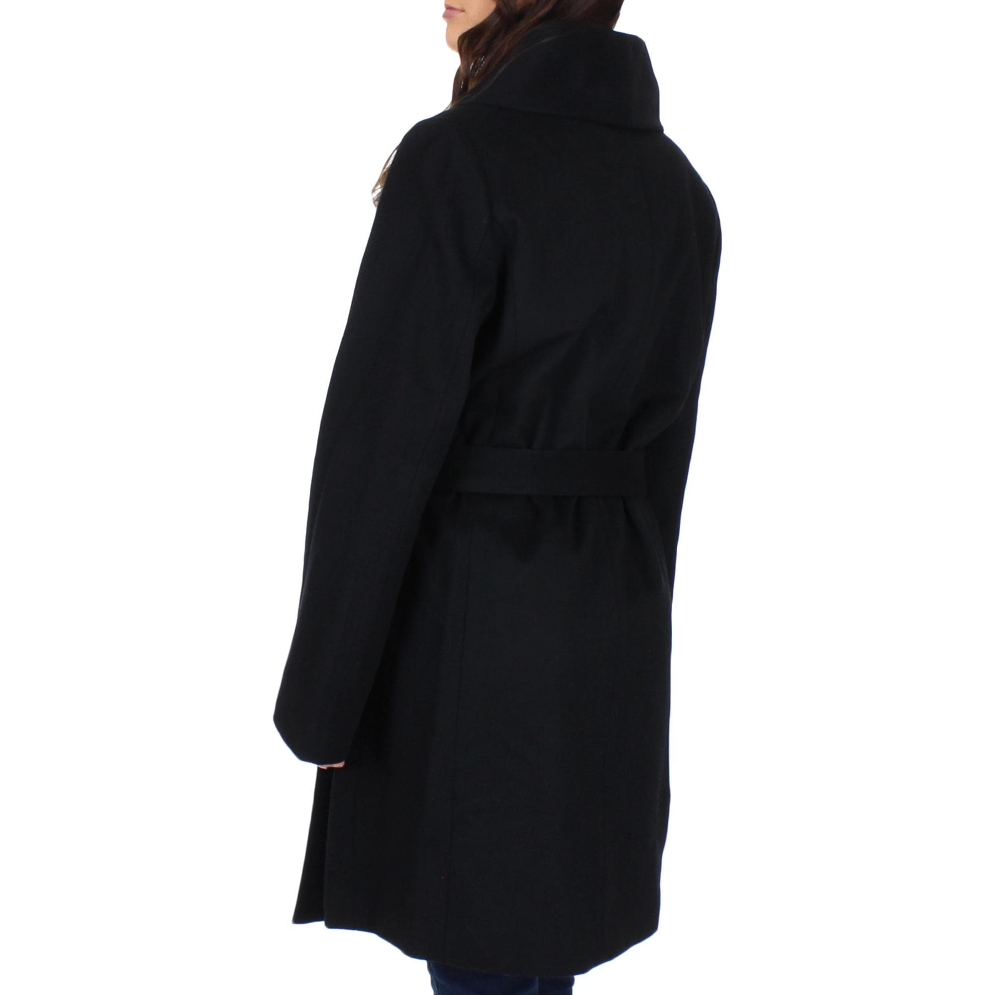 Happy Rainy Days Womens Winter Wool-Feel Long Trench Coat