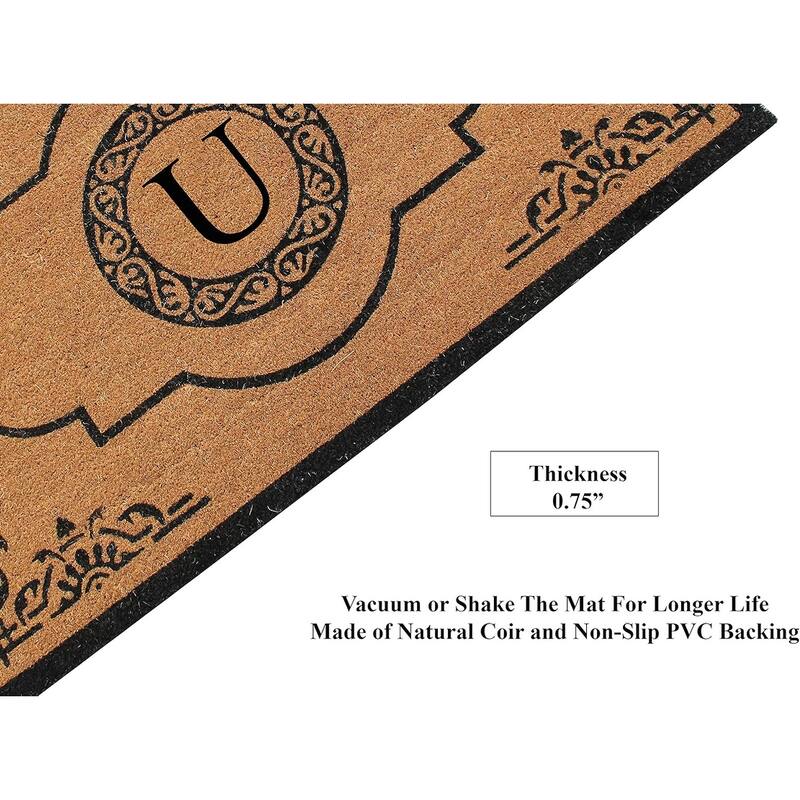A1HC Natural Coir 36" X 72" Monogrammed Non Slip Welcome Floormats Entrance Coir Double Doormat Monogrammed