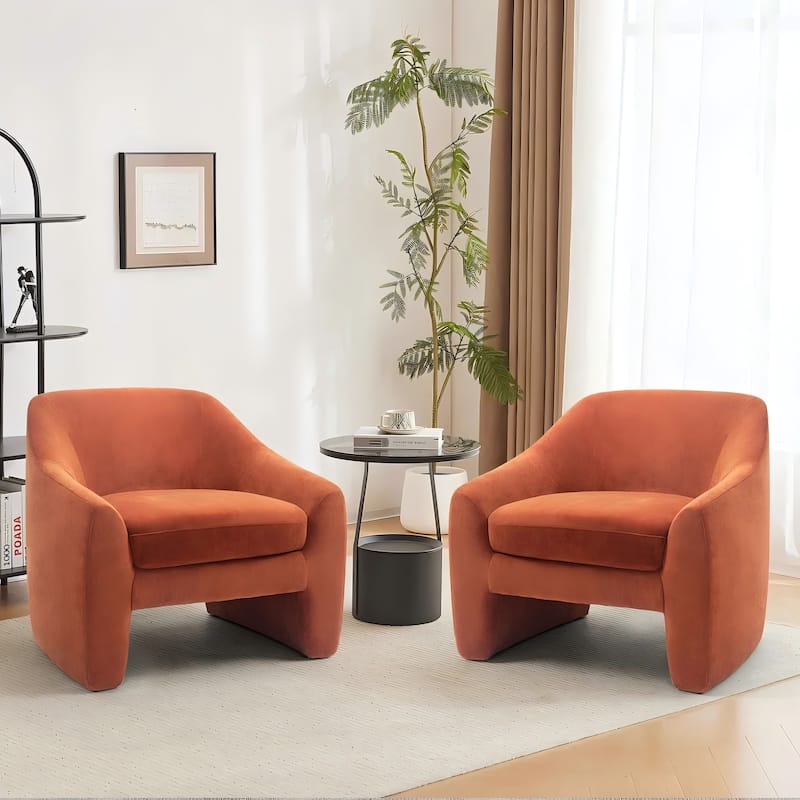 2 Set Oversized Armchair Modern Upholstered Accent Chair