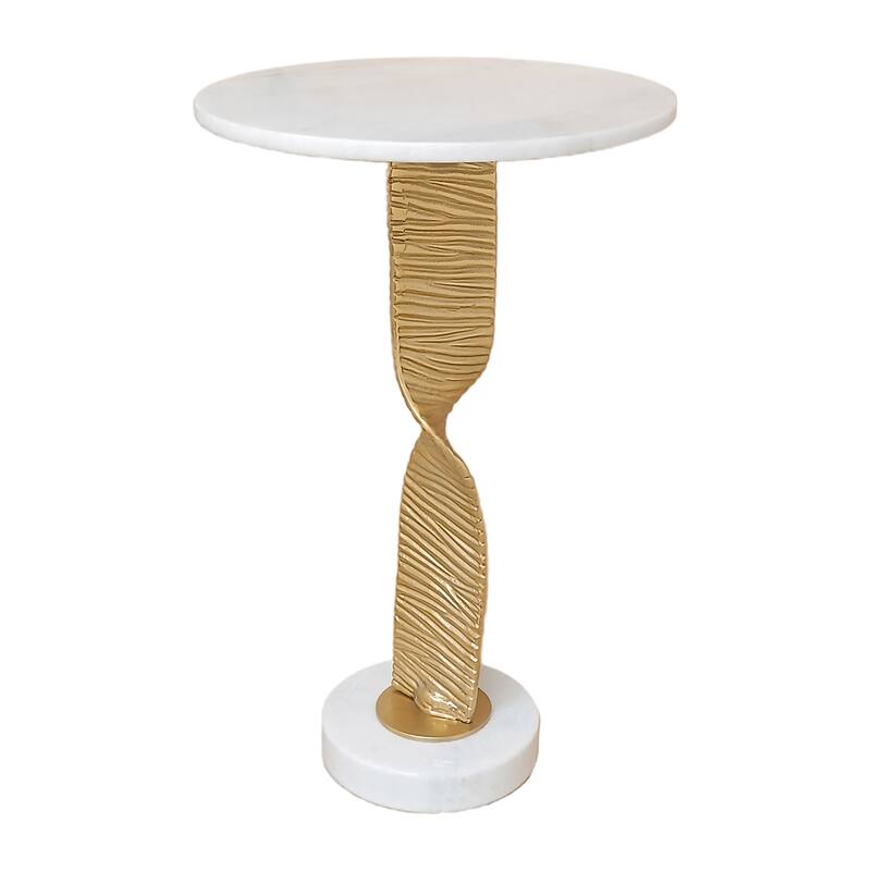 Sagebrook Home Metal and Marble Elegance Accent Table - Enhance Your Space - 15" x 15" x 24"