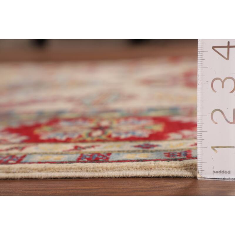 Traditional Beige Kazak Oriental Area Rug Handmade Wool Carpet - 5'2" x 6'10"