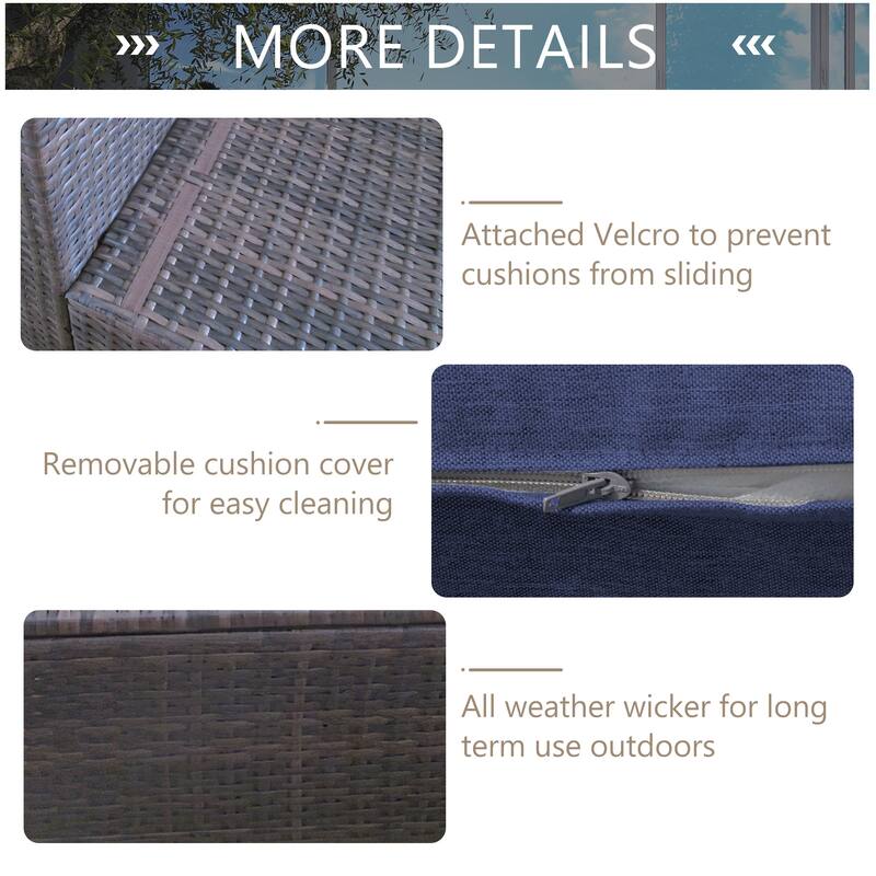 Outdoor 2-Piece Wicker Sofa Set