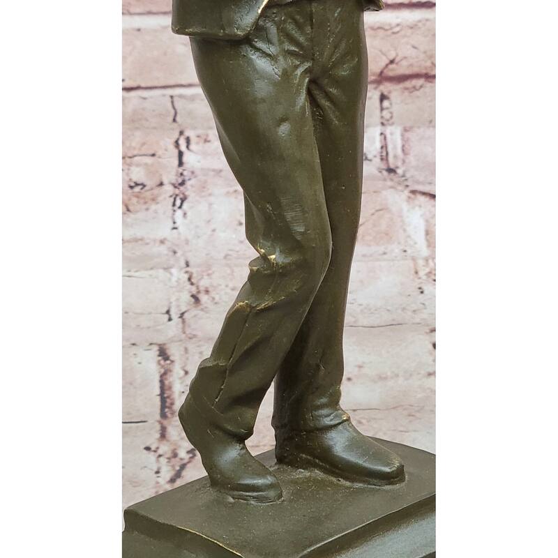Bronze Jazz Performer Sculpture – Clarinet Player With Hat