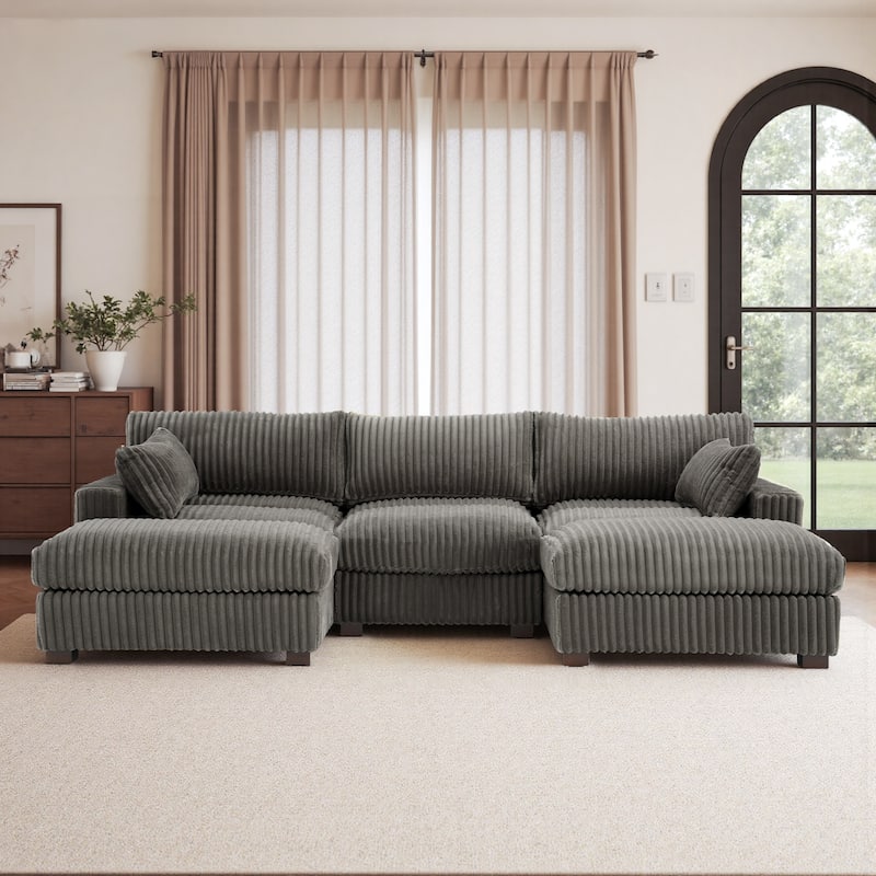 Oversized U-shaped Plush Modular Sectional Sofa Set