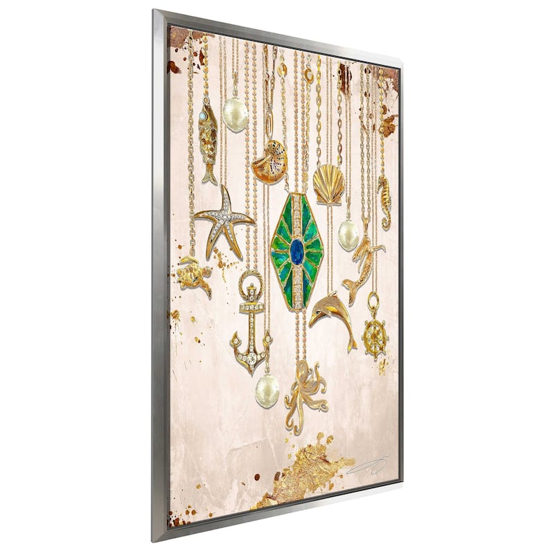 "Under The Sea In Gold" by Jodi Print on Floating Canvas