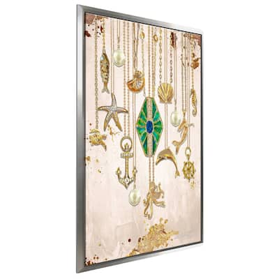 "Under The Sea In Gold" by Jodi Print on Floating Canvas