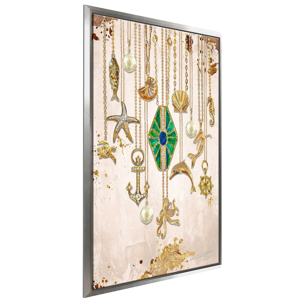 "Under The Sea In Gold" by Jodi Print on Floating Canvas