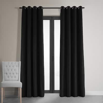 Exclusive Fabrics Warm Black Grommet Velvet Blackout Curtain (1 Panel)