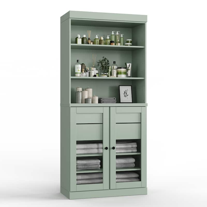 100% Solid Wood 32" Bathroom Cabinet with Optional Doors, 2-Drawers by Palace Imports