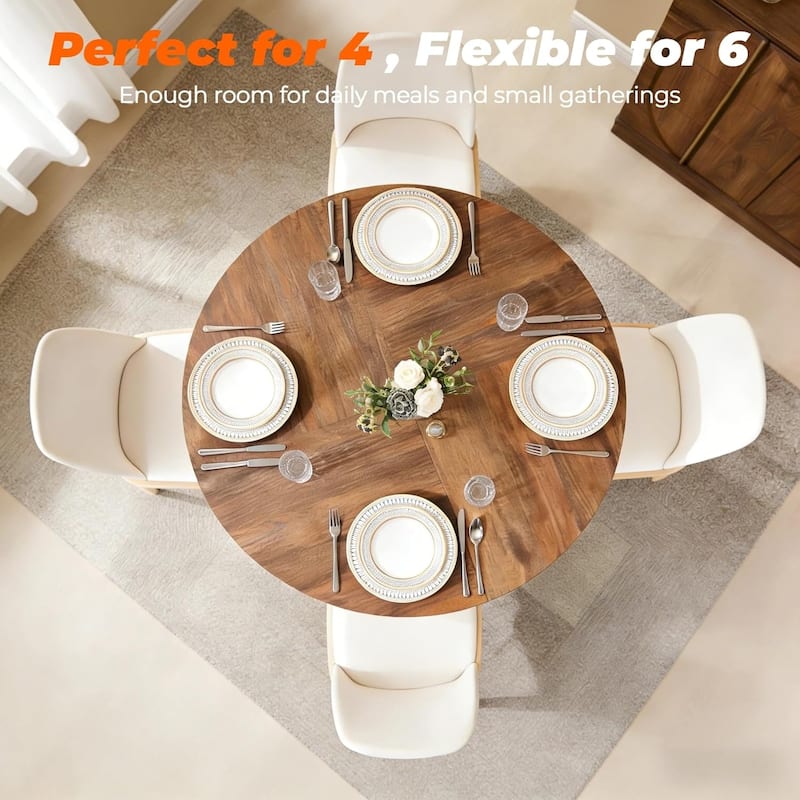 47" Modern Round Dining Table, Thickened Kitchen Table for Dining Room