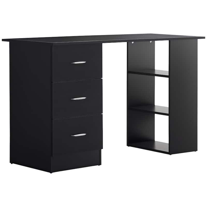 Modern Home Office Computer Desk Bookcase Combo Writing Table Workstation