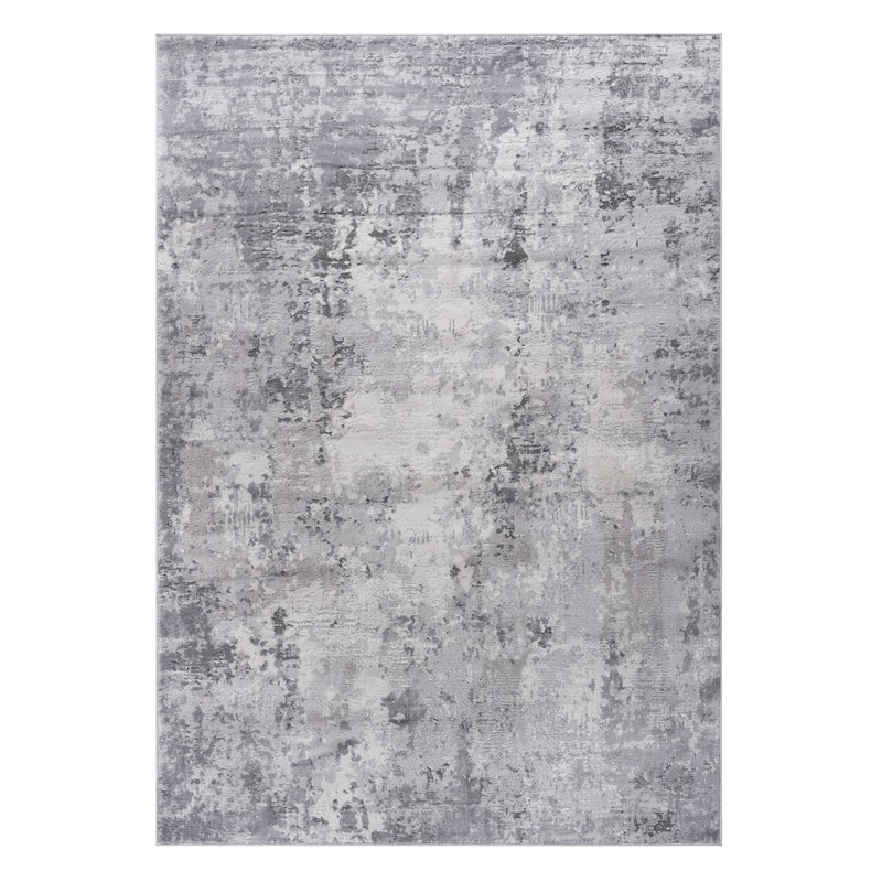 Besma Luxury Modern Area Rug With Abstract Patterns (Light Grey) - 7'9'' x 10'  Rectangle