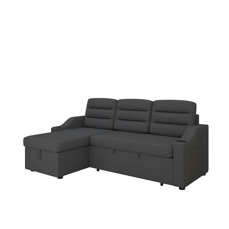 MH83.5" Convertible Sleeper Combo Sofa, Convertible Sofa Bed Polyester Pullout Bed