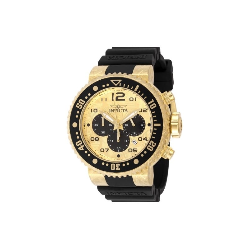 Invicta Men's 48618 Pro Diver Quartz Chronograph Gold, Black Dial Watch - Gold