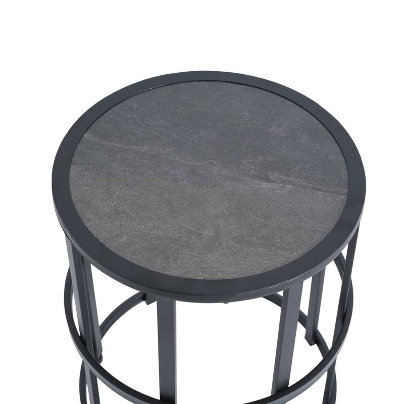 Christopher Knight Home - Altea Smooth Arc Back Outdoor Rocking Chair Set with Cushions and Ceramic Tile Side Table