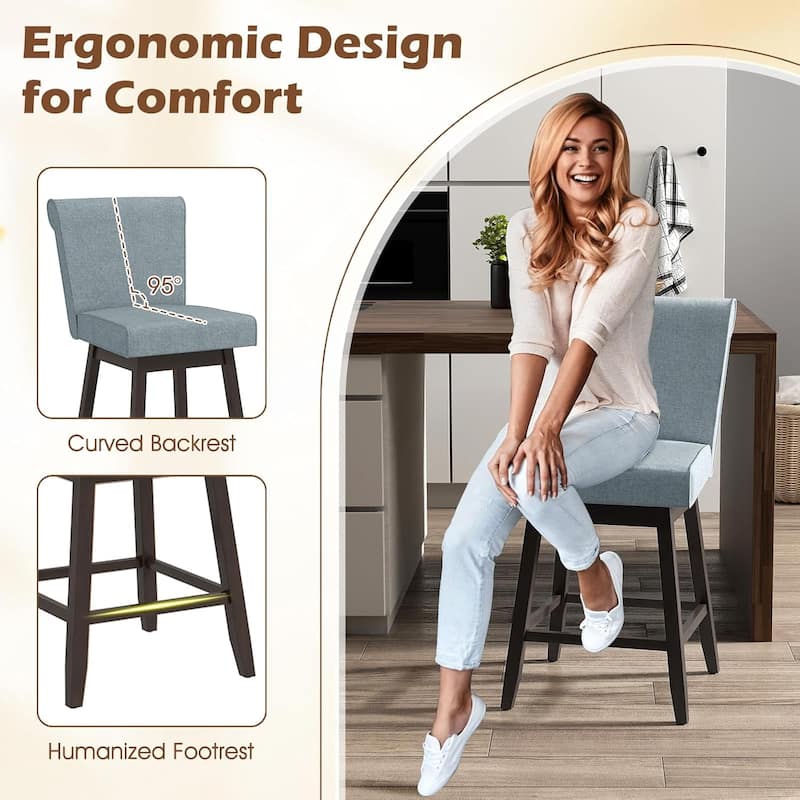 2/4 PCS Modern Swivel Bar Stools 27" Swivel Counter Height Bar Chairs