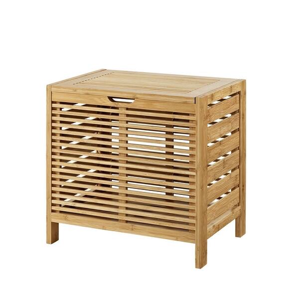 slide 3 of 8, Bracken Bamboo Hamper Natural