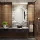 preview thumbnail 8 of 20, SAFAVIEH Nolan 32 x 2 Inch W x H Oval LED Aluminum Vanity Mirror