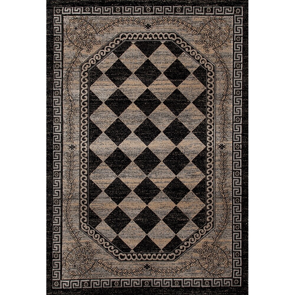 Shop Glamour Black Beige Polypropylene Area Rug Overstock 28487474