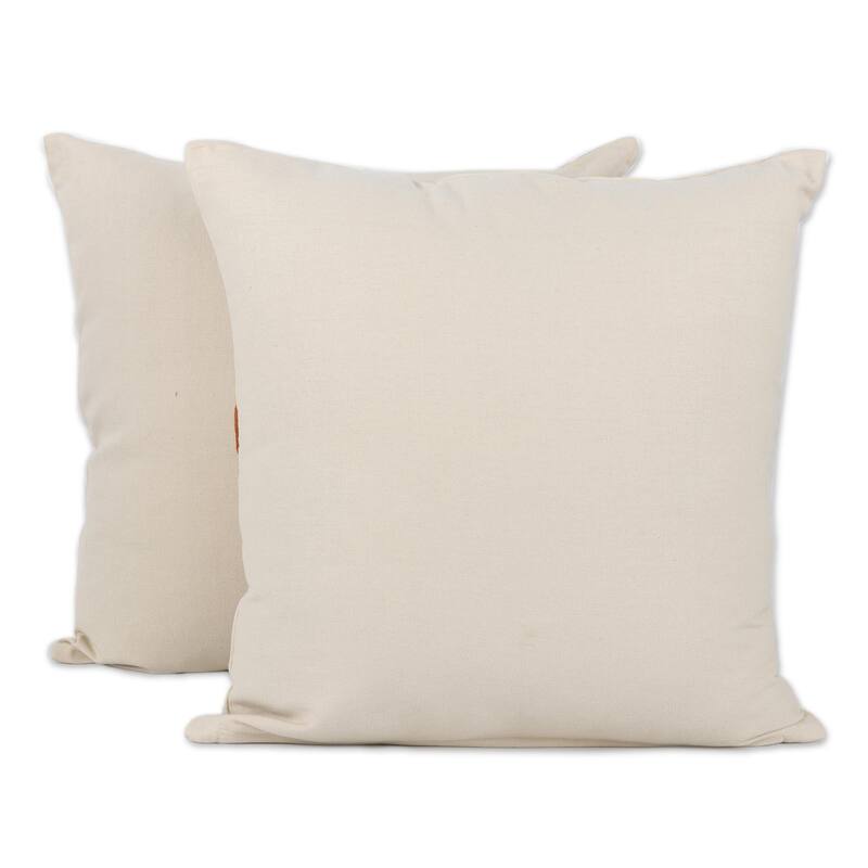 Novica Handmade Whimsical Reindeer Cotton Cushion Covers (Pair)