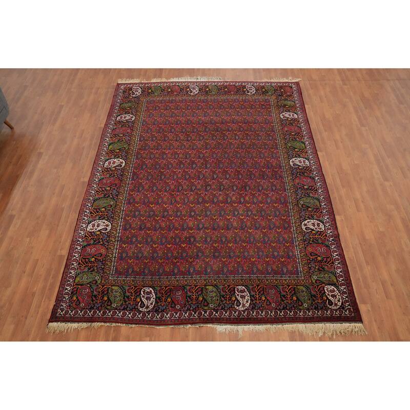 Hand Knotted Oriental 100% Wool Carpet Traditional Geometric Red Bakhtiari Area Rug - 12' 8'' X 9' 0''