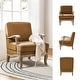 preview thumbnail 33 of 41, HULALA HOME Rinaldo Farmhouse Polyester Armchair with Comfortable Backrest and Solid Wood Legs