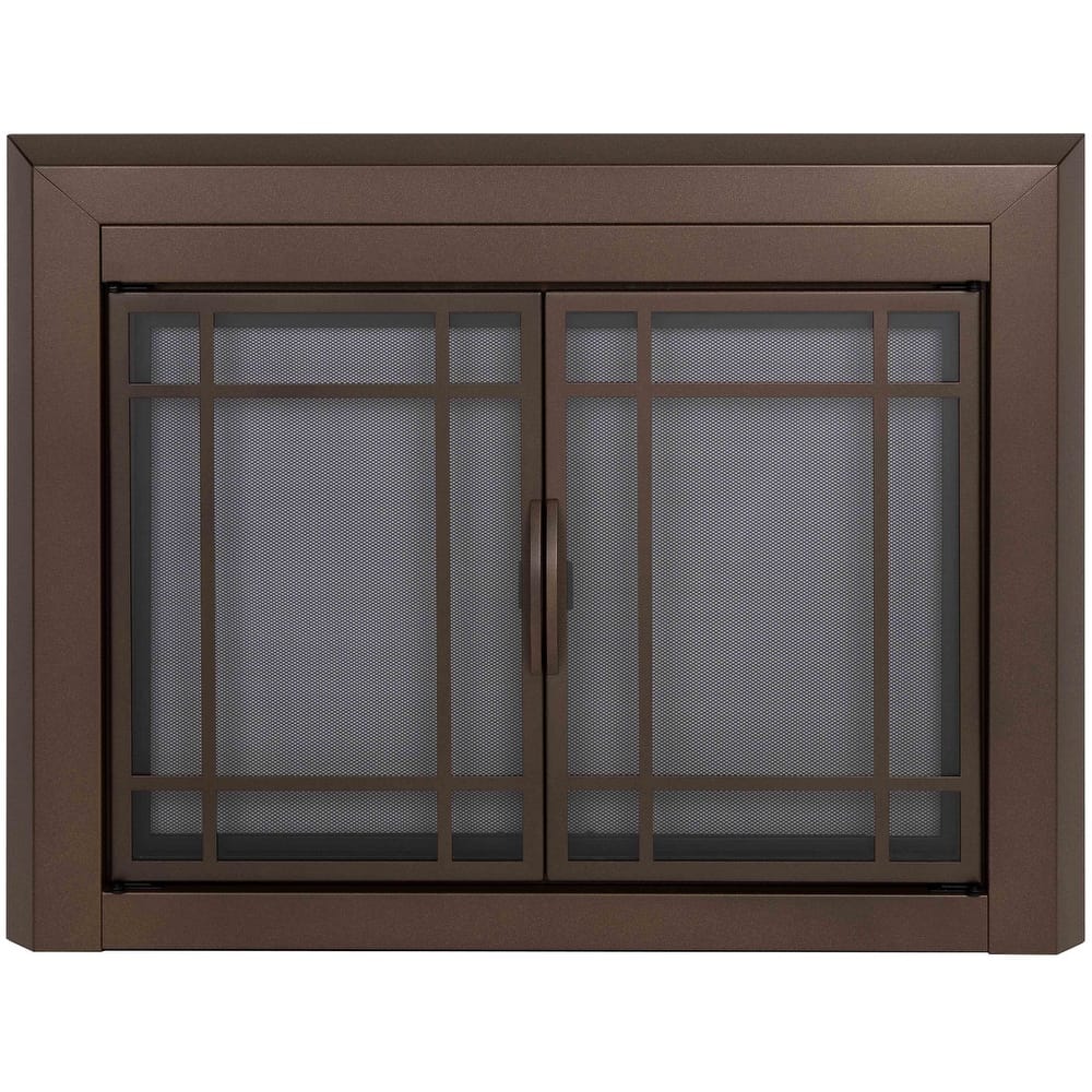 Pleasant Hearth Easton Fireplace Glass Door Small Black