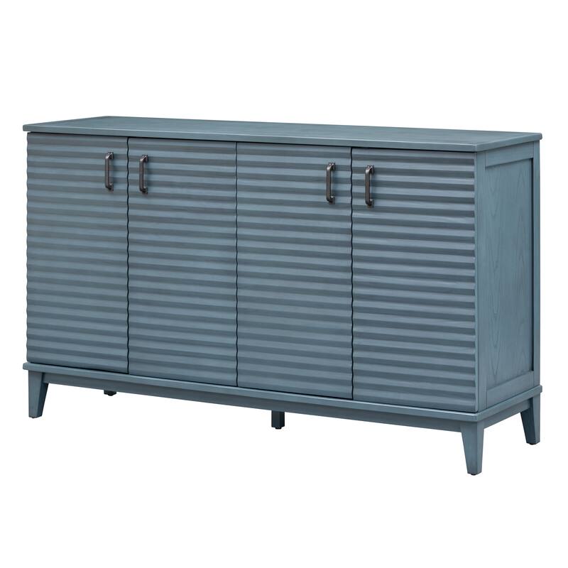 Sideboard with 4 Door Large Storage Buffet with Adjustable Shelves and Metal Handles