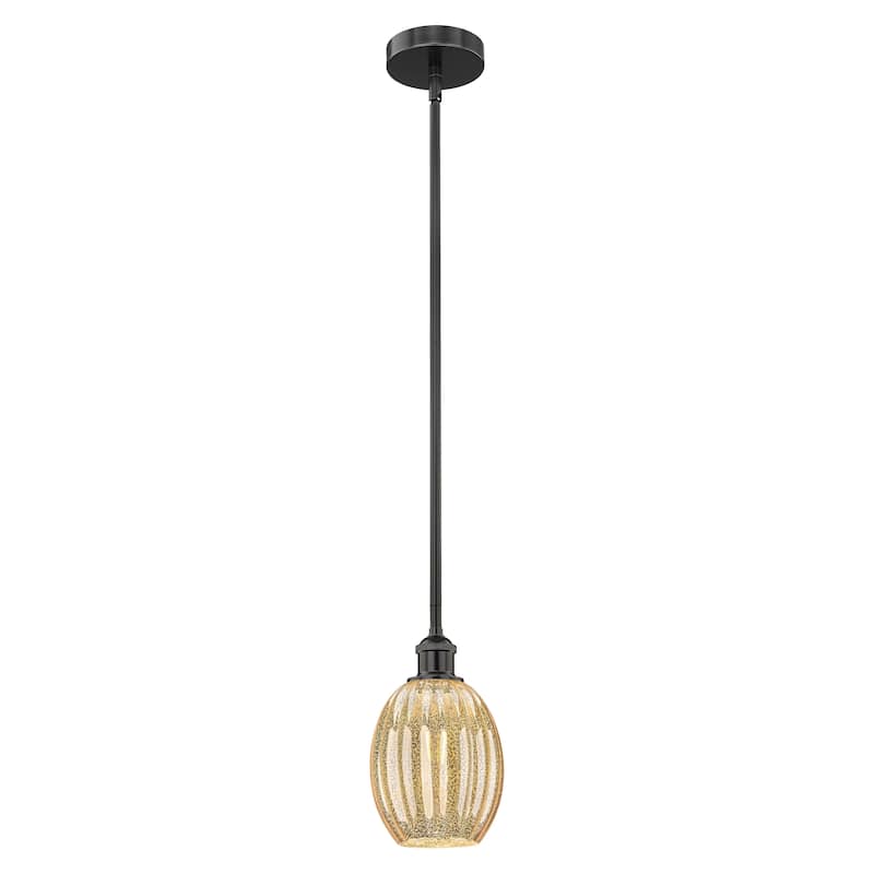 Innovations Lighting Endless Possibilities Edison - Preston - 1 Light 6" Bulb Shade Stem Hung Mini Pendant - Mercury/Matte Black