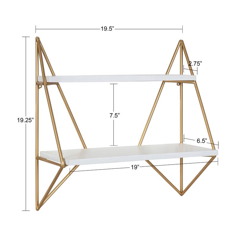 Kate and Laurel Melita Modern Two-Tier Floating Wall Shelf - 2 Shelves
