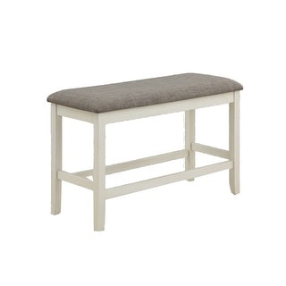 Mon 40 Inch Counter Height Dining Bench, Padded Seat, Chalk Gray ...