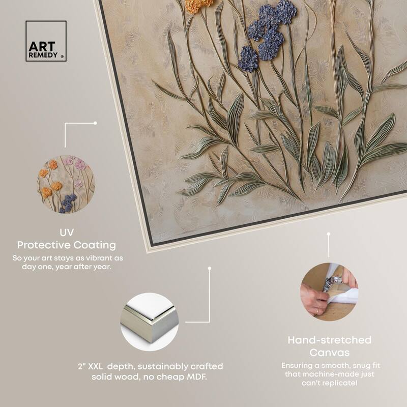 Sculpted Flora Frieze III Canvas by Art Remedy