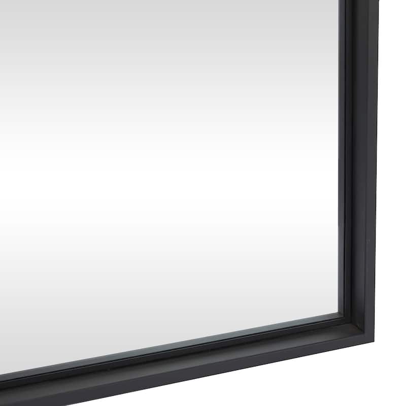 Black Metal Modern Wall Mirror