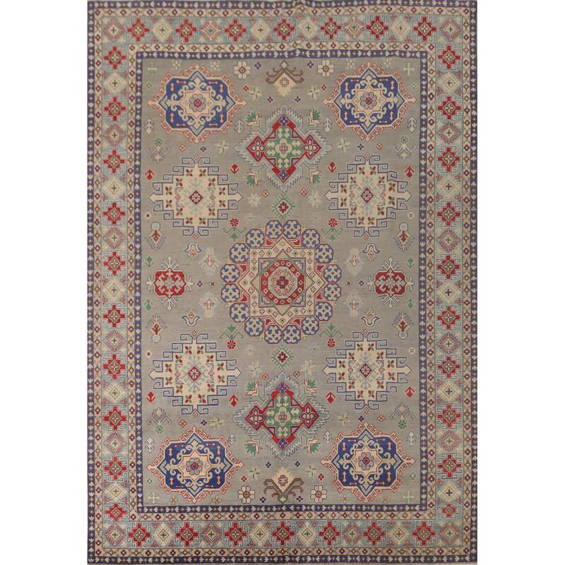 Kazak Area Rug Hand-Knotted Oriental Wool Carpet - 8'7"x 11'8"