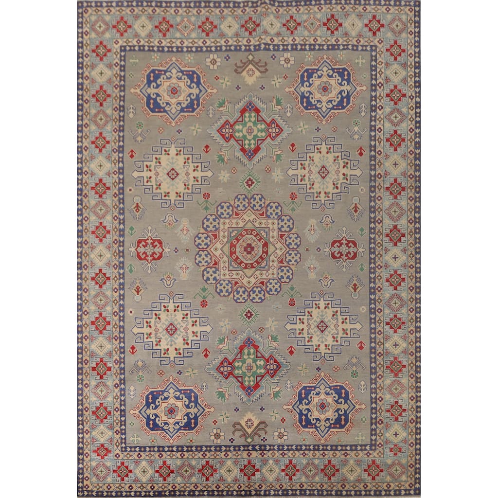 Kazak Area Rug Hand-Knotted Oriental Wool Carpet - 8'7"x 11'8"