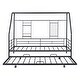 preview thumbnail 6 of 11, Twin Metal House Bed with Trundle, Sturdy Bedframe w/Built-in Shelf and Grid for Kids Bedroom, Dorm, No Box Spring Needed, Black