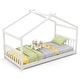 preview thumbnail 5 of 11, Twin House Bed Frame for Kids with Roof Design and Wood Slat Support