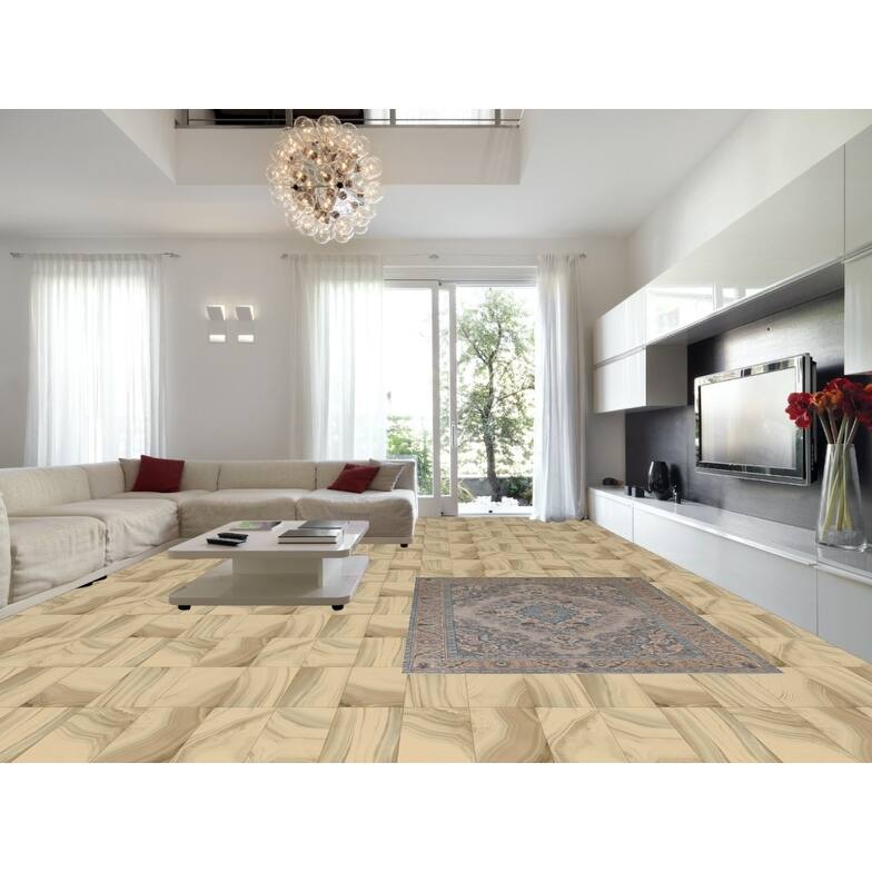 Hand Knotted Oriental 100% Wool Carpet Traditional Floral Beige & Ivories Tabriz Area Rug - 9' 5'' X 6' 5''